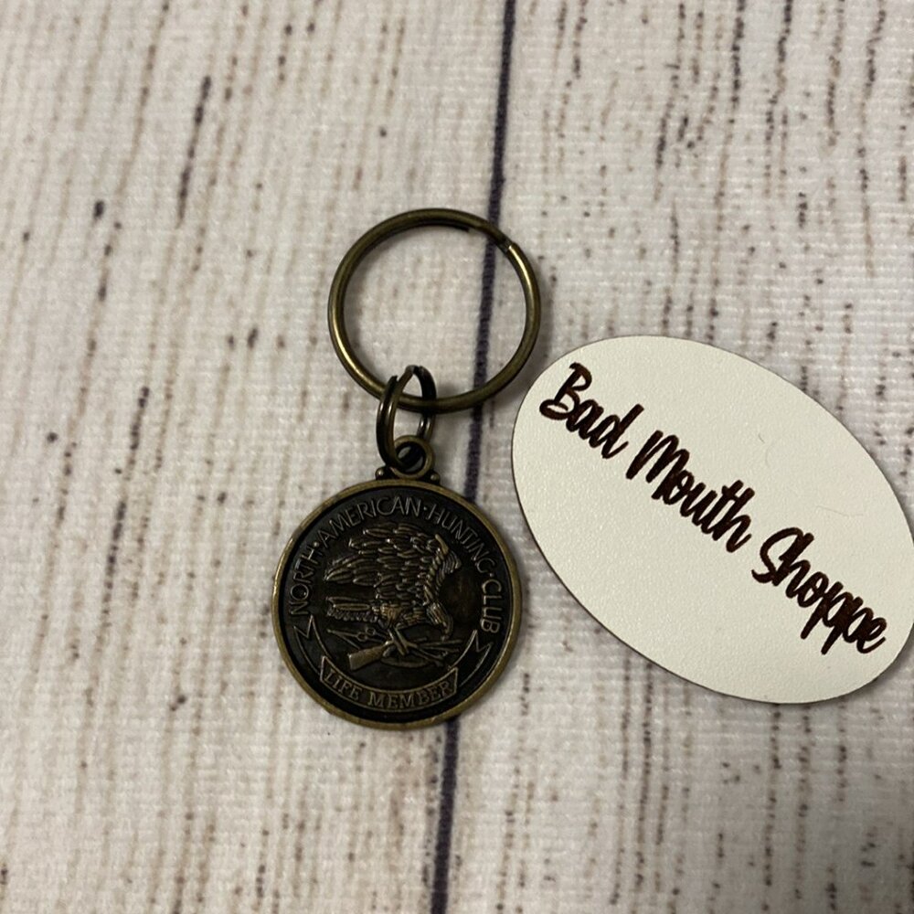 North American Hunting Club Life Member Brass Keyring Keychain